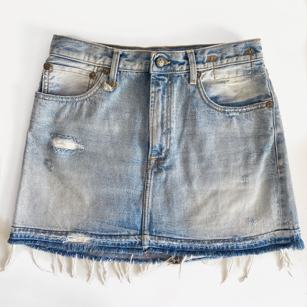 R13 DENIM MINI SKIRT
